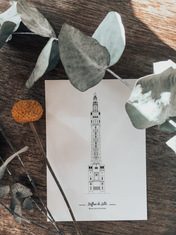 Illustration_de_patrimoine_boutique_en_ligne_illustration_beffroi_Lille