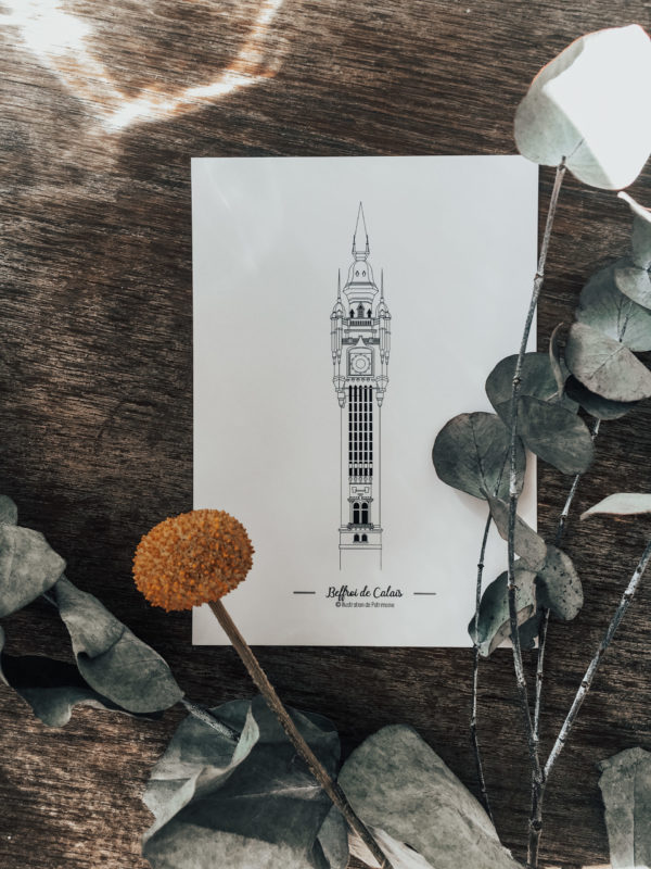 Illustration_de_patrimoine_boutique_en_ligne_illustration_beffroi_calais