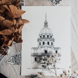 Illustration de patrimoine st louis des invalides affiche monument parisien patrimoine religieux cathédrale catholique_ (3)