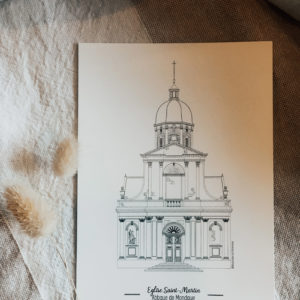 Illustration_dessin_eglise_saint_martin_abbaye_juaye_mondaye_calvalos_normandie_illustrationdepatrimoine