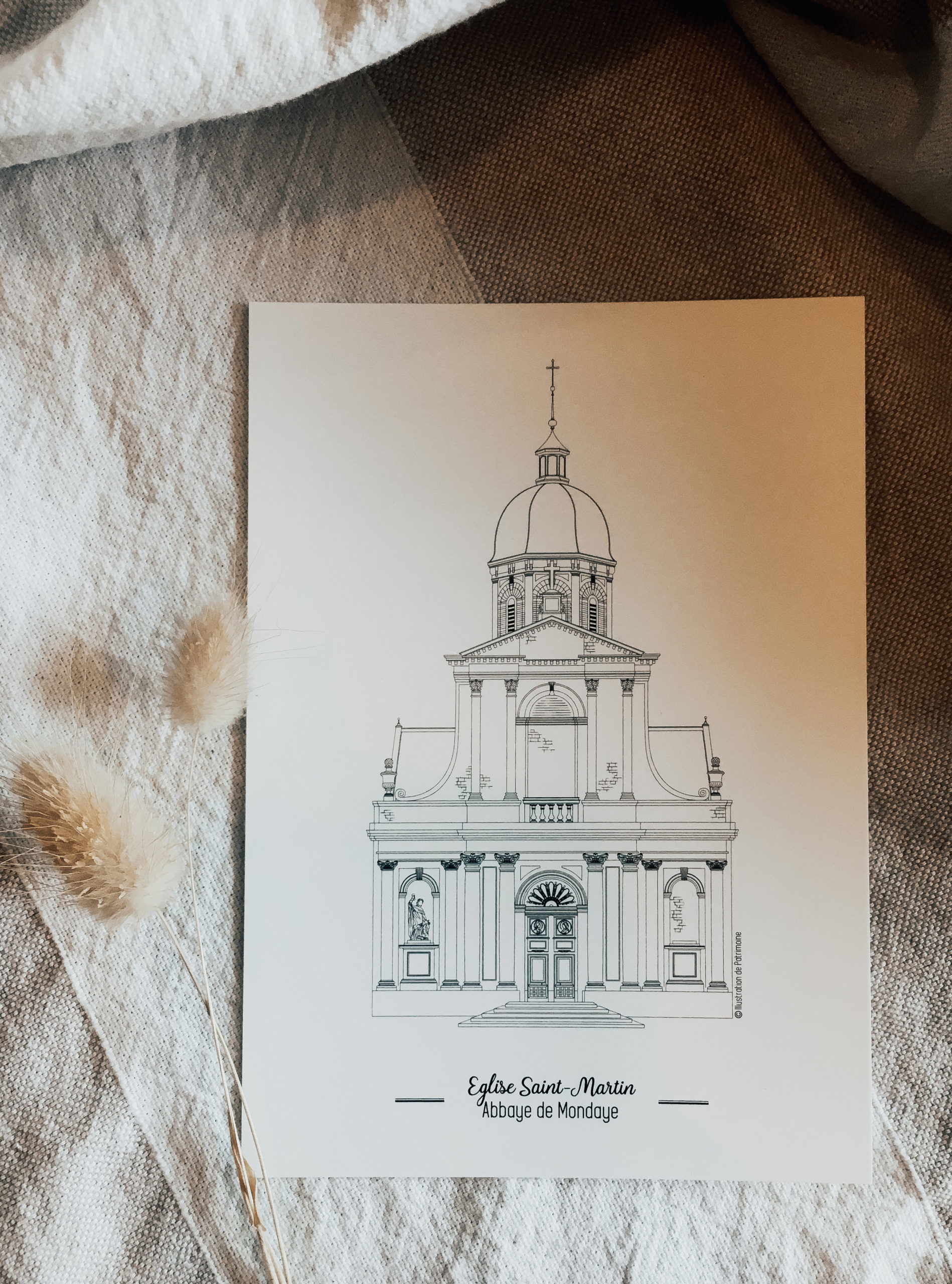 Illustration_dessin_eglise_saint_martin_abbaye_juaye_mondaye_calvalos_normandie_illustrationdepatrimoine