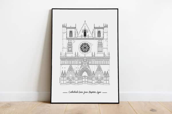 illustration-de-patrimoine-anne-vanrapenbusch-collection-imagerie-lyonnaise-cathedrale-saint-jean-baptiste-lyon