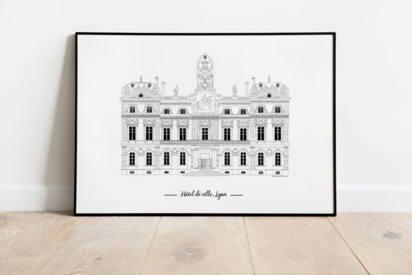 illustration-de-patrimoine-anne-vanrapenbusch-collection-imagerie-lyonnaise-hotel-de-ville-mairie-lyon