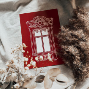 Illustration de Patrimoine Collection Jolies Fenetres colorées_rouge